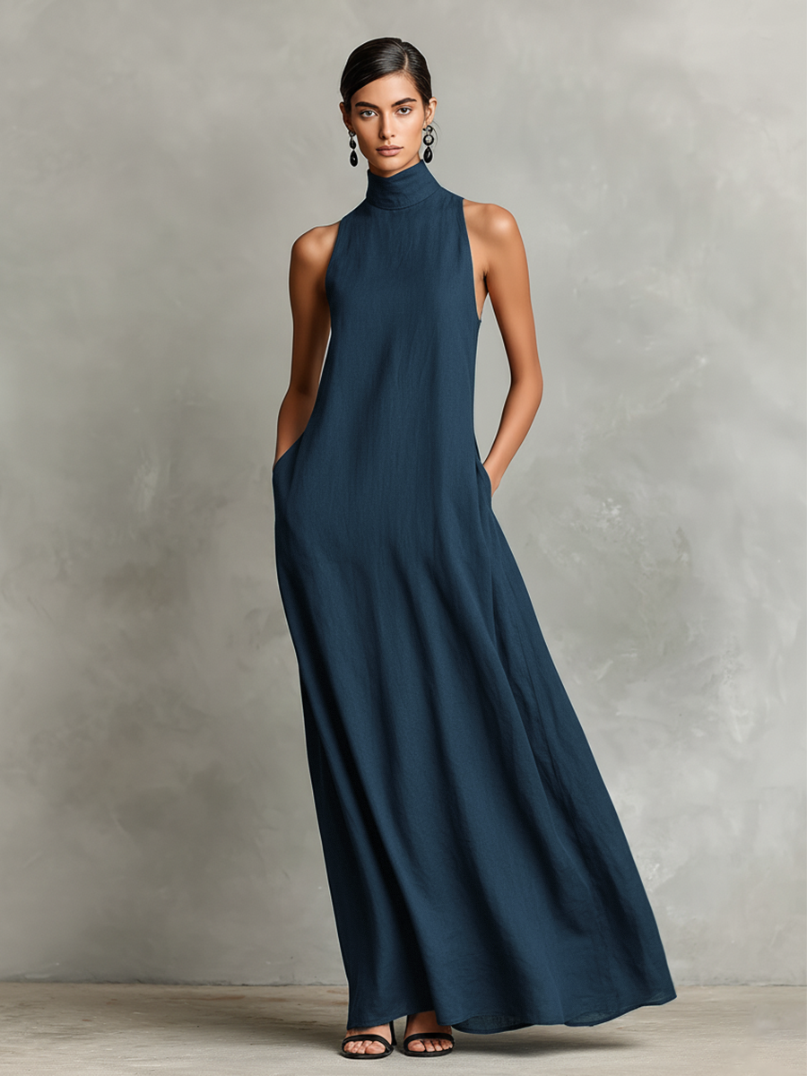 Imeria - Vestido Largo Con Cuello Halter