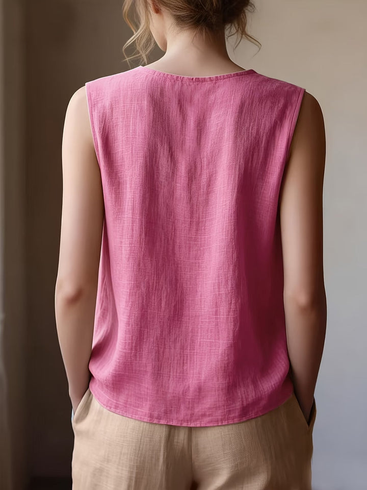 Safiya - Blusa Sin Mangas Con Cuello De Volantes