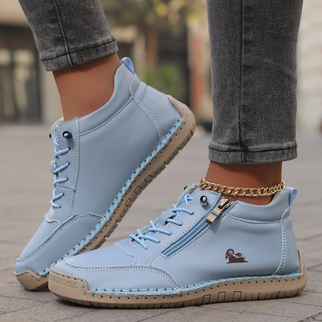Schreiner - Zapatillas Deportivas con Cordones y Cremallera Con Costuras en Contraste