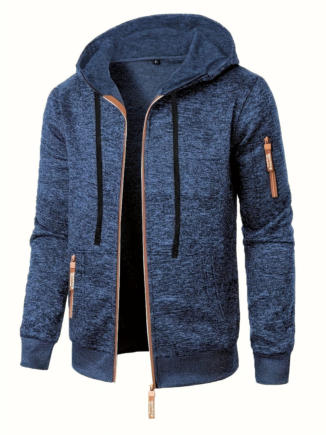 Ewen - Manga Larga Con Cremallera Sudadera Con Capucha