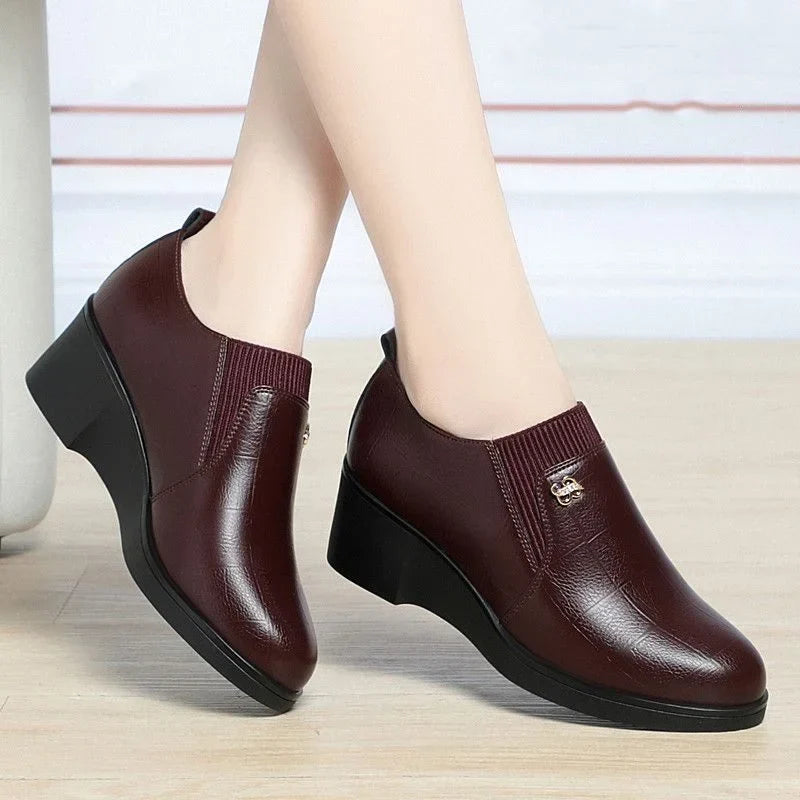 Switolina - Zapatos De Cuña De Piel a La Moda