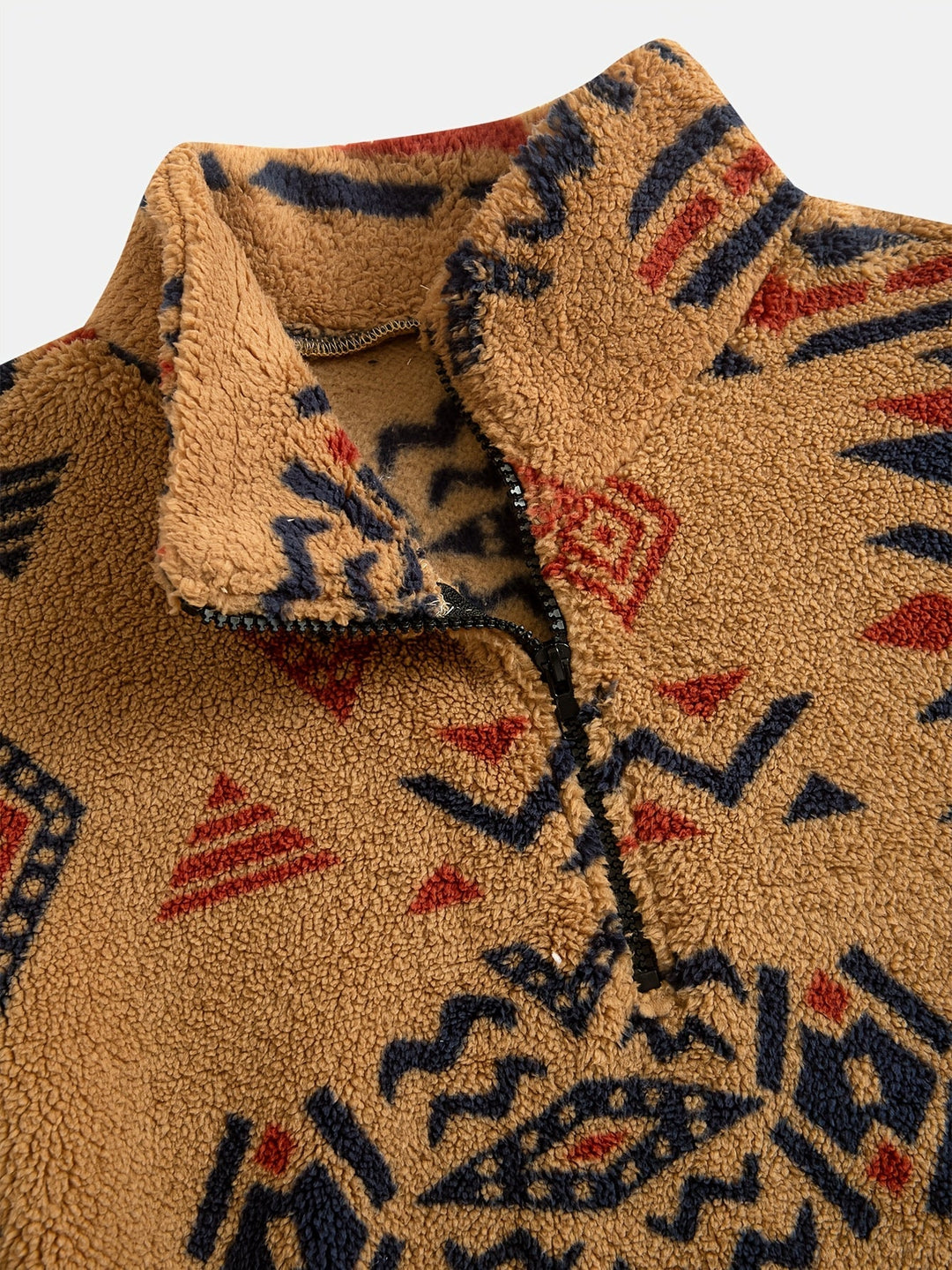 Jacco - Sudadera De Forro Polar Con Medio Cierre Y Estampado Geométrico