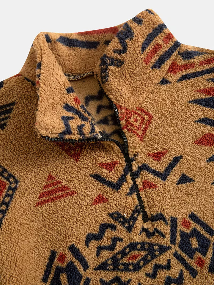 Witker - Sudadera Étnica De Felpa Con Cuello Alto
