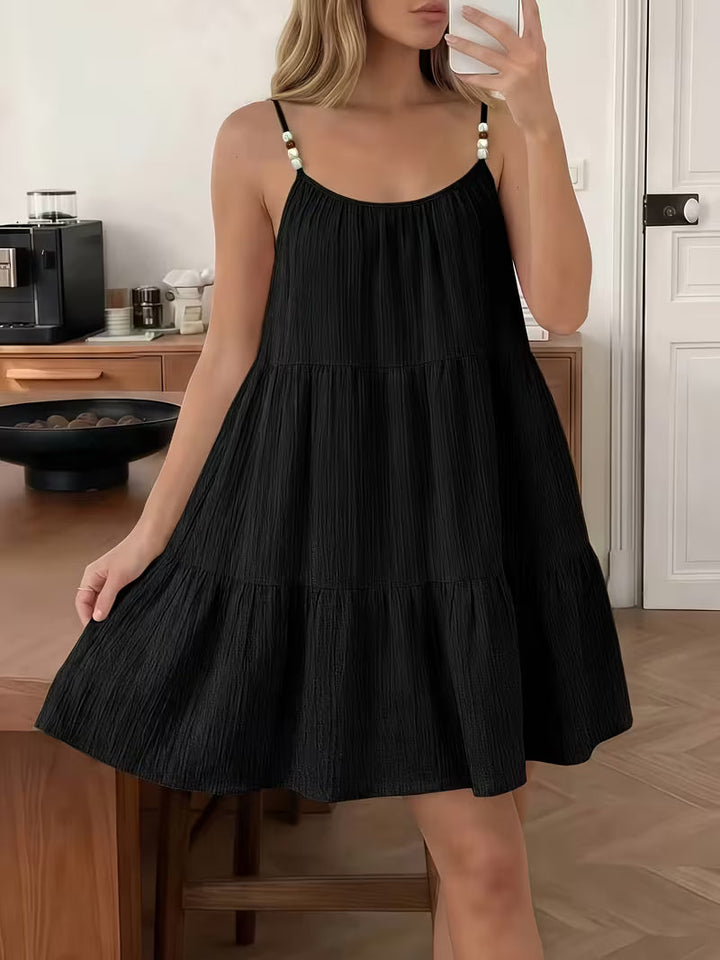 Masley - Vestido Mini Holgado Con Tirantes Finos