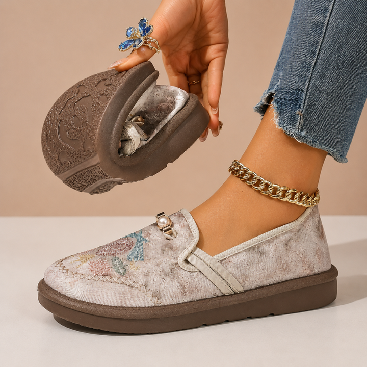 Adeyla - Mocasines Sin Cordones Con Estampado Floral