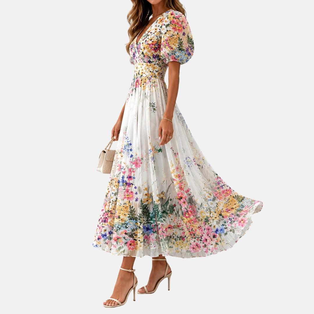 Kirina - Vestido Midi Cruzado Con Estampado Floral
