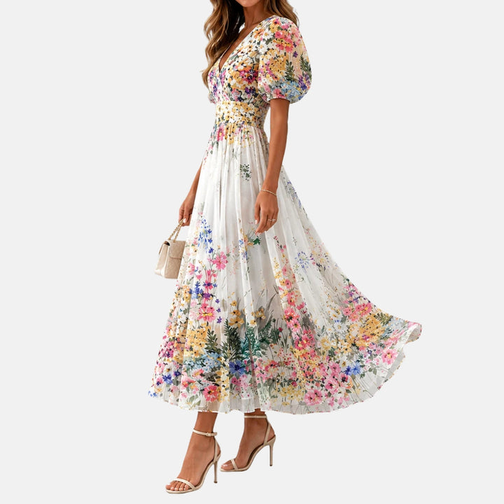 Kirina - Vestido Midi Cruzado Con Estampado Floral