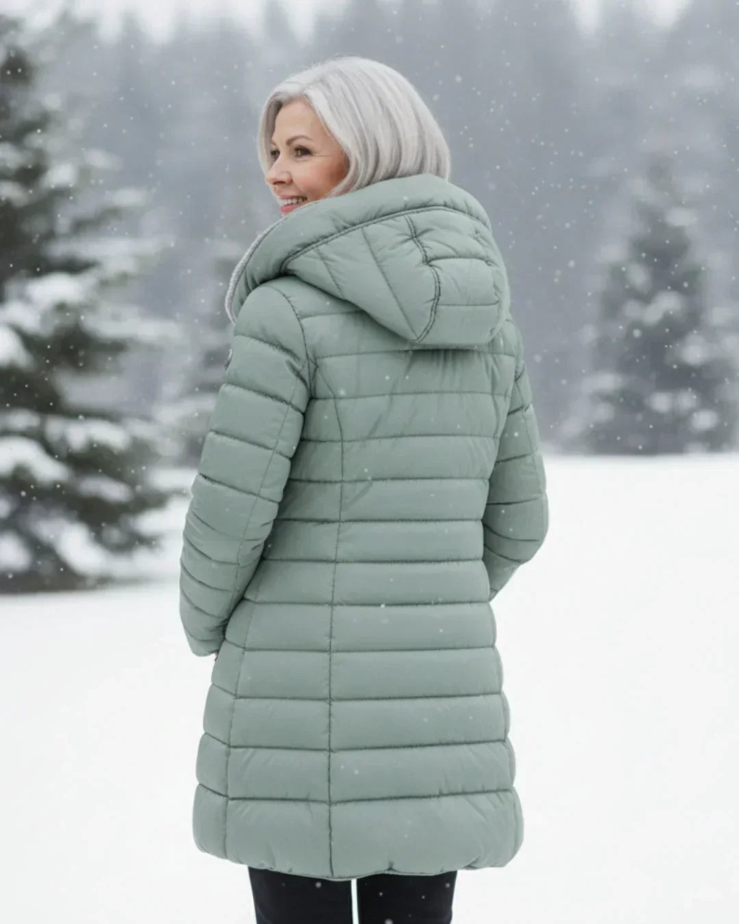 Luania - Abrigo Acolchado Largo Con Capucha Y Bolsillos
