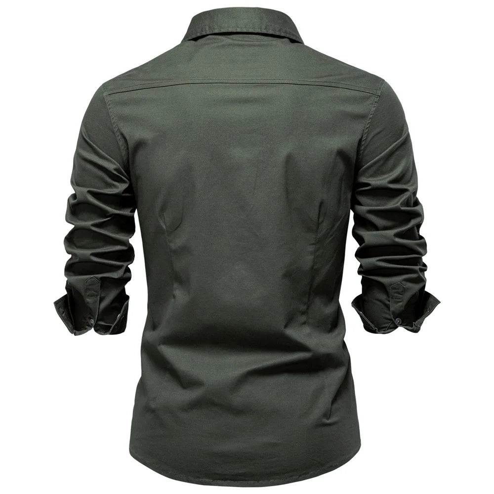 Sampath - Camisa de Algodón de Manga larga