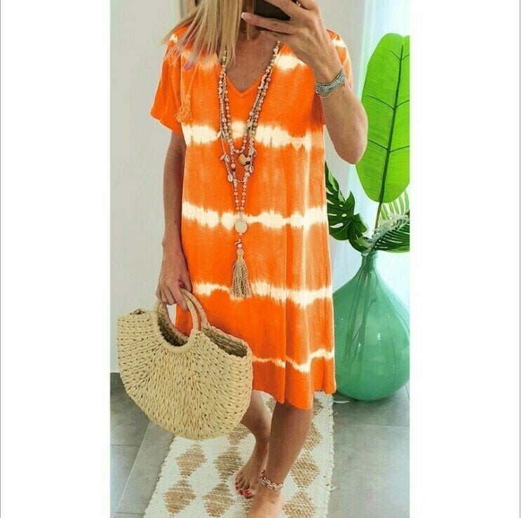 Karlaa - Vestido Holgado De Verano Con Rayas De Batik
