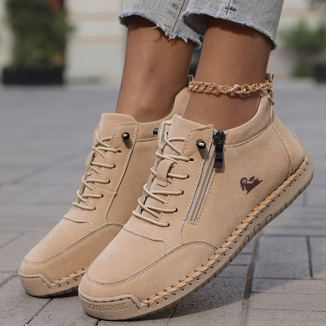 Schreiner - Zapatillas Deportivas con Cordones y Cremallera Con Costuras en Contraste