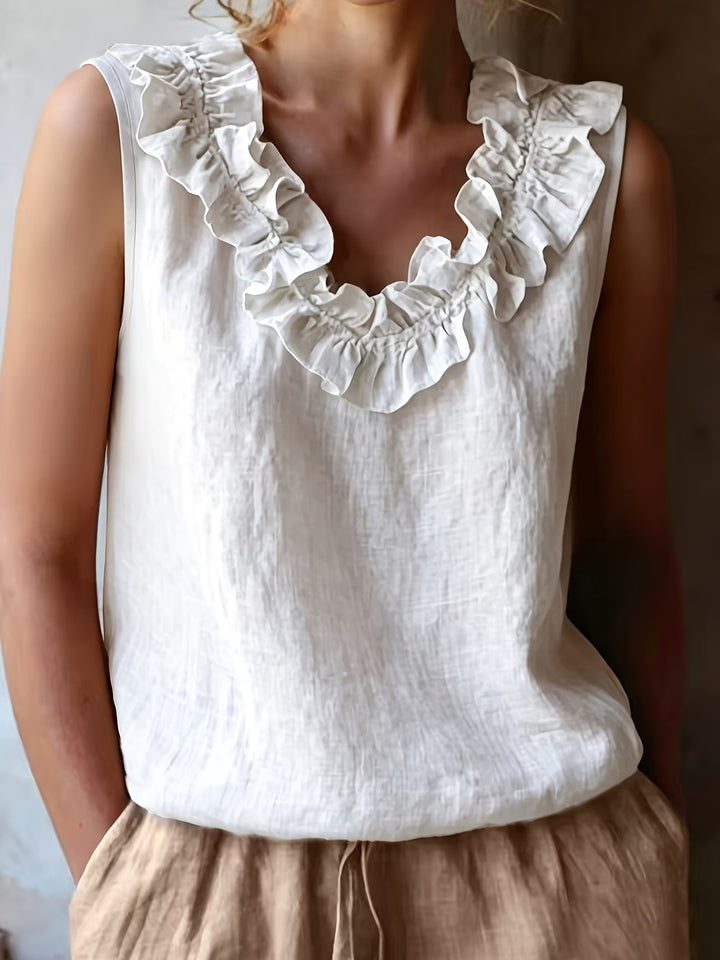 Safiya - Blusa Sin Mangas Con Cuello De Volantes