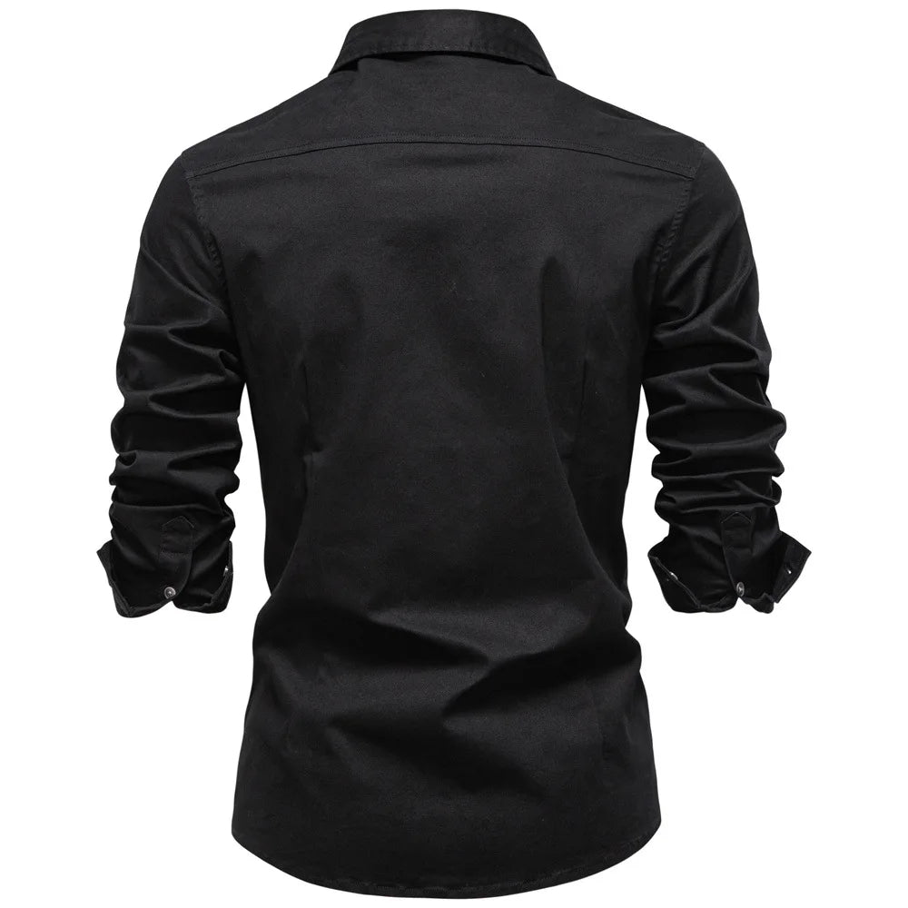 Sampath - Camisa de Algodón de Manga larga
