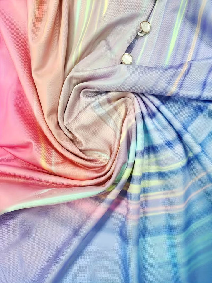 Filona - Top Con Cuello en V Y Efecto Tie-dye Degradado