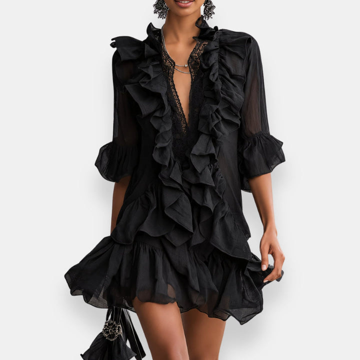 Lussina - Vestido Corto Con Volantes