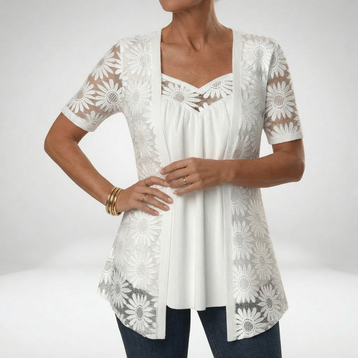 Yahaira - Blusa Elegante De Manga Corta