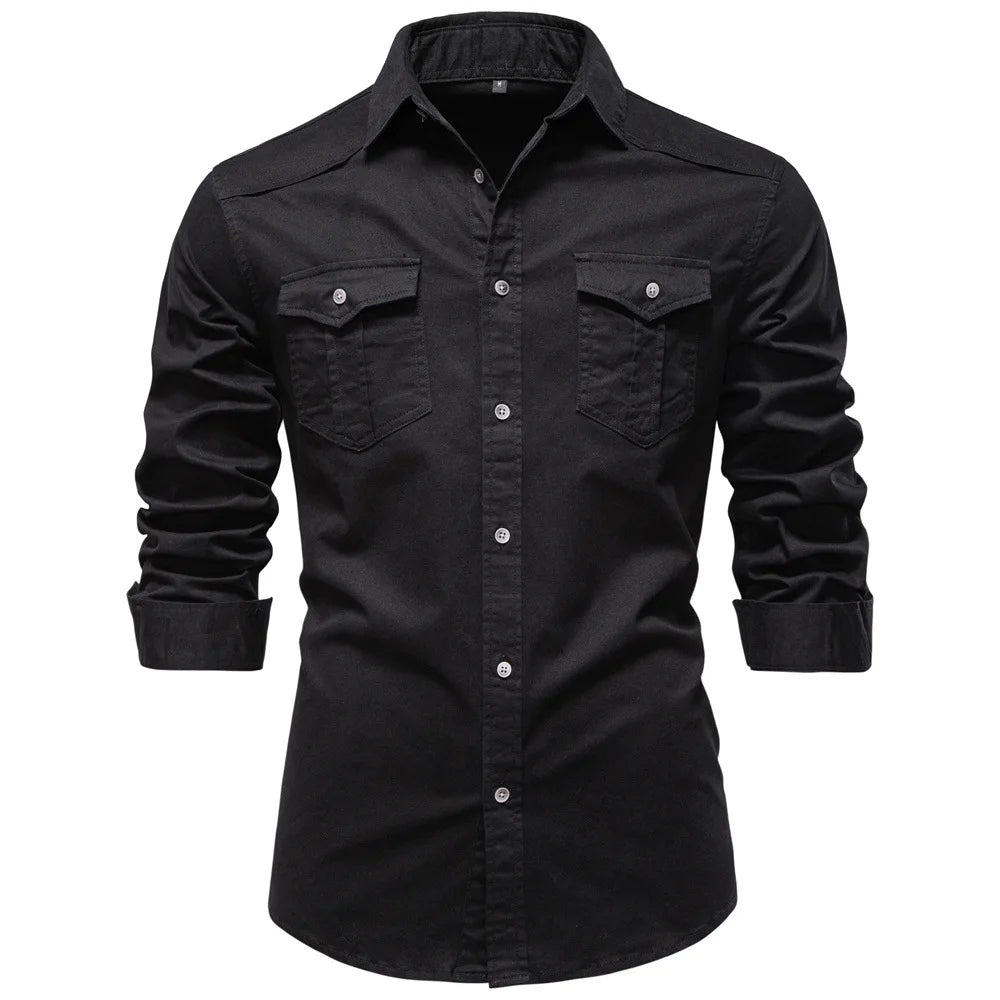 Sampath - Camisa de Algodón de Manga larga