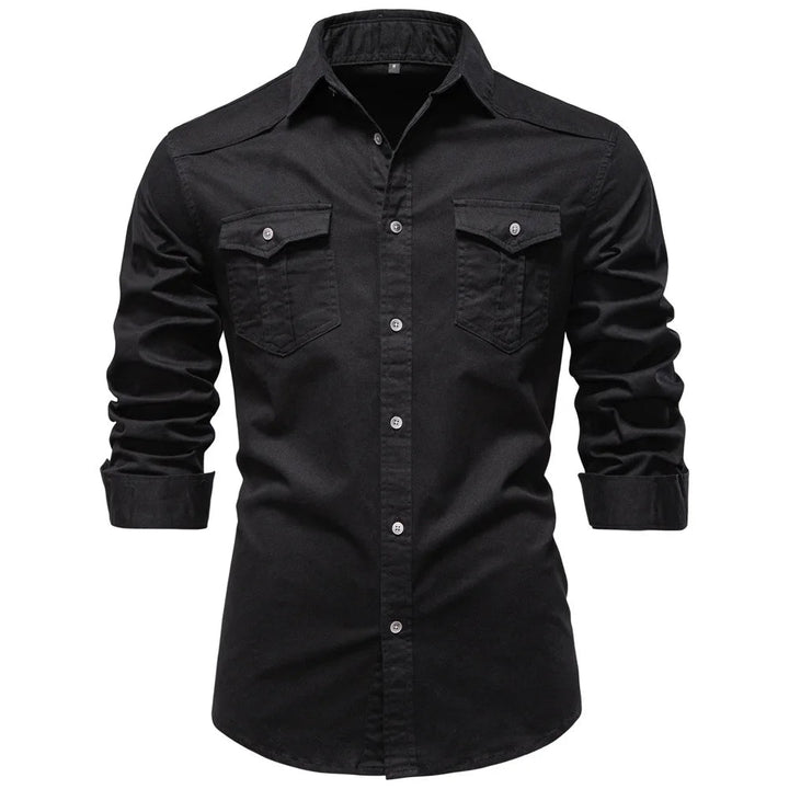 Sampath - Camisa de Algodón de Manga larga