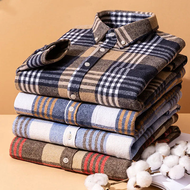 Joman - Camisa De Manga Larga a Cuadros Con Botones