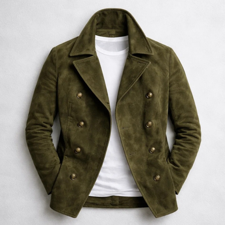 Niccolo - Chaqueta Clásica De Ante Con Doble Botonadura