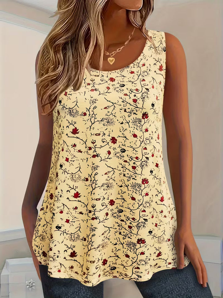 Machteld - Chaleco Sin Mangas Con Estampado Floral