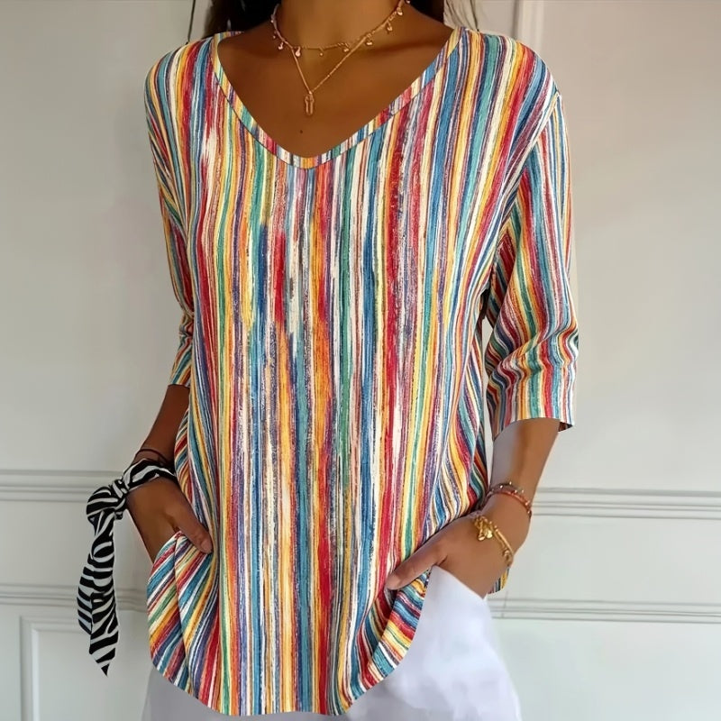 Anchali - Camiseta De Rayas De Colores