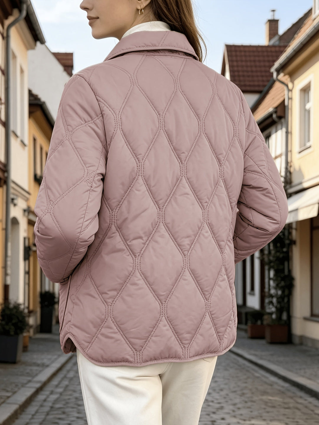 Laurelle - Chaqueta Acolchada De Corte Holgado, Elegante Y Chic