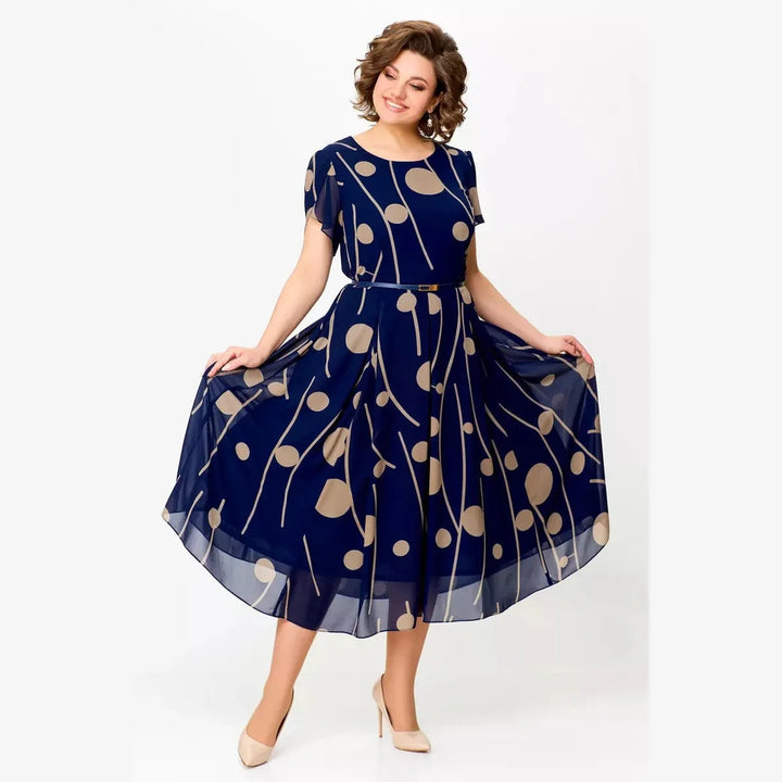 Nazeli - Vestido Midi De Gasa Con Estampado De Lunares
