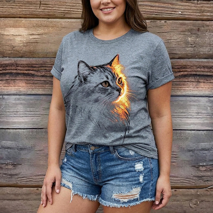 Meyya - Camiseta Informal Con Estampado De Gatos