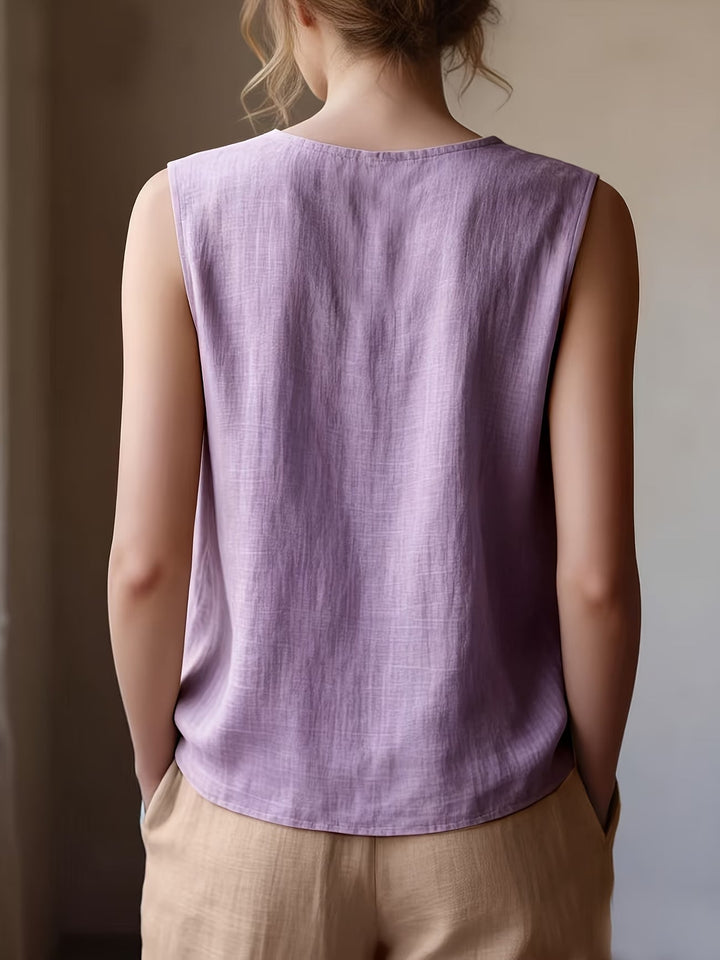 Safiya - Blusa Sin Mangas Con Cuello De Volantes