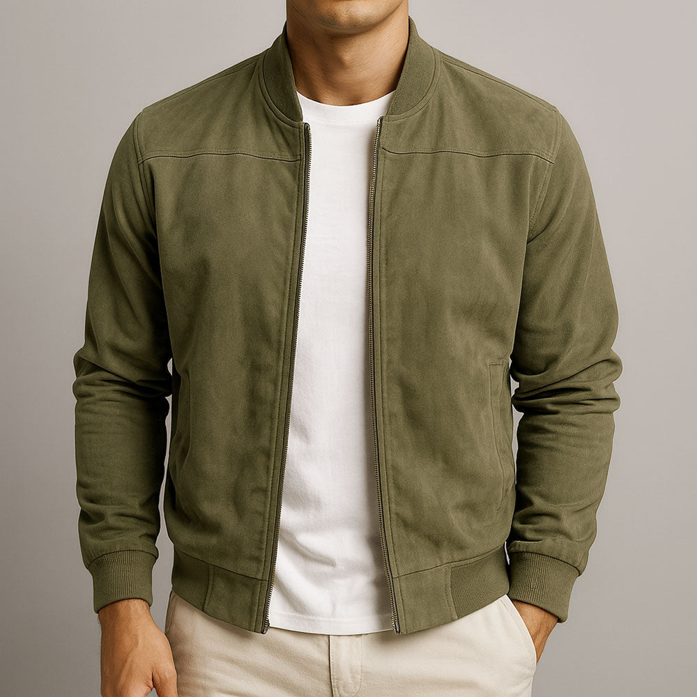 Laamin - Chaqueta Bomber Clásica De Ante