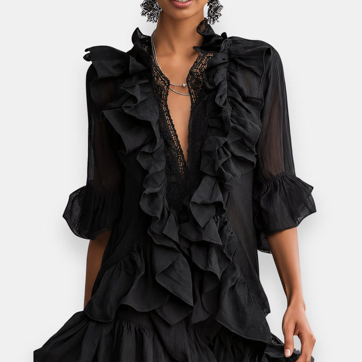 Lussina - Vestido Corto Con Volantes