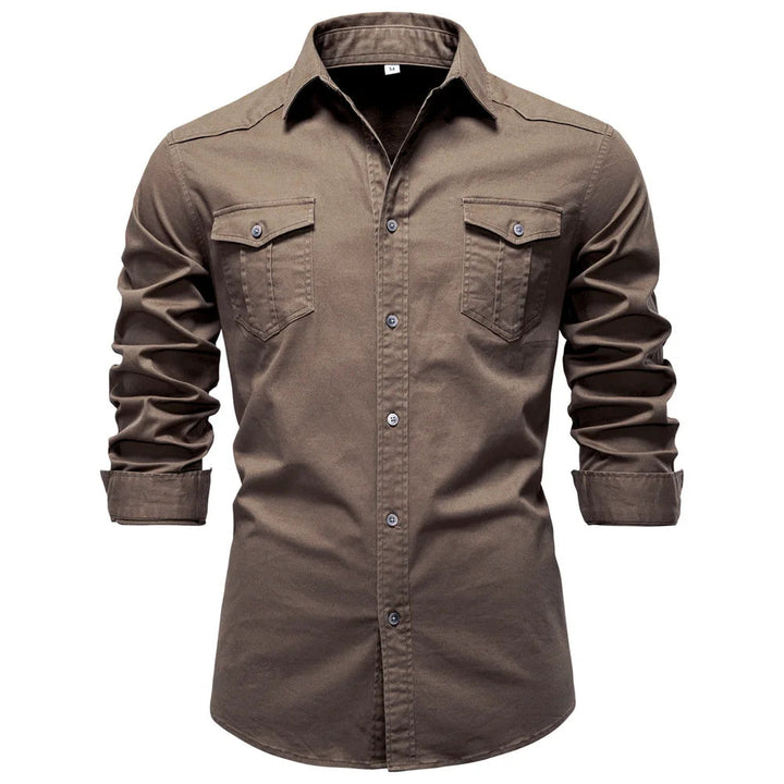 Sampath - Camisa de Algodón de Manga larga
