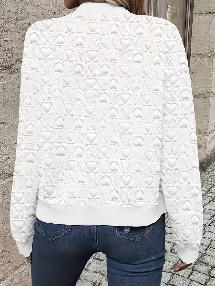 Lojina - Chaqueta Con Cremallera Y Diseño De Corazones en Relieve