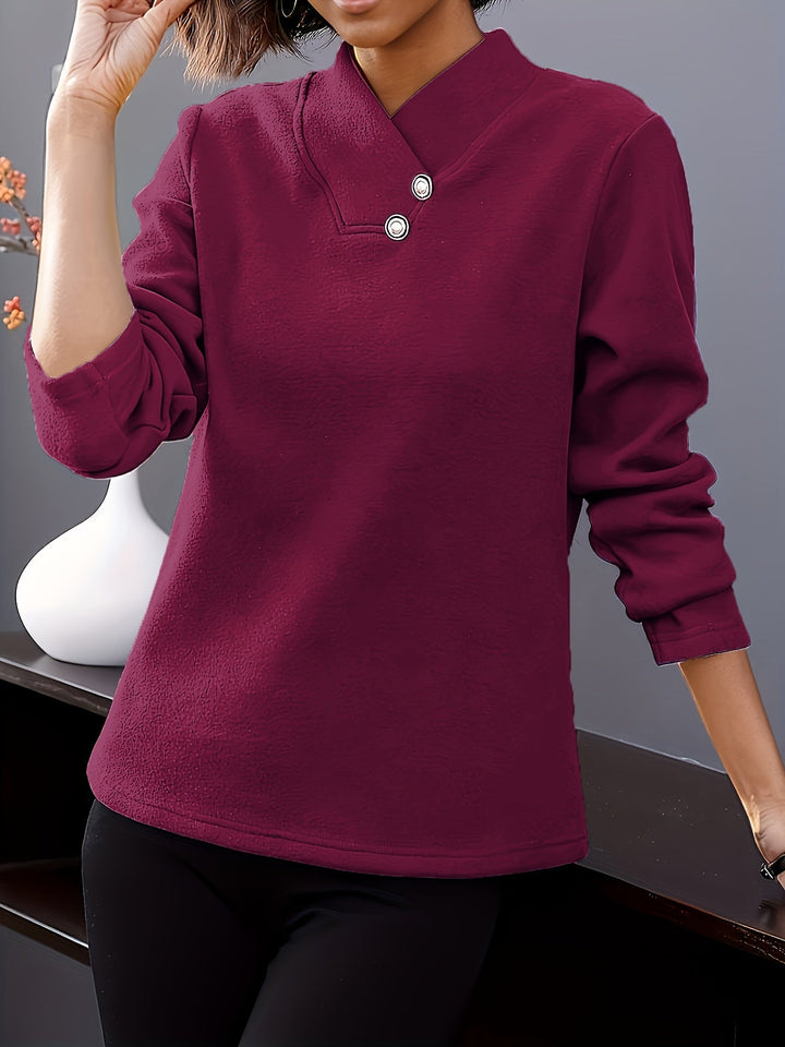 Bonya - Camiseta Informal De Manga Larga Con Cuello en V