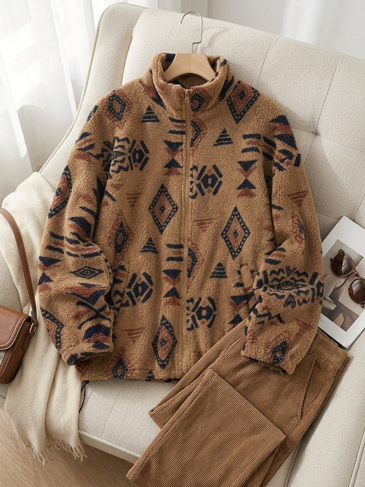 Esra - Chaqueta De Manga Larga Con Estampado Geométrico