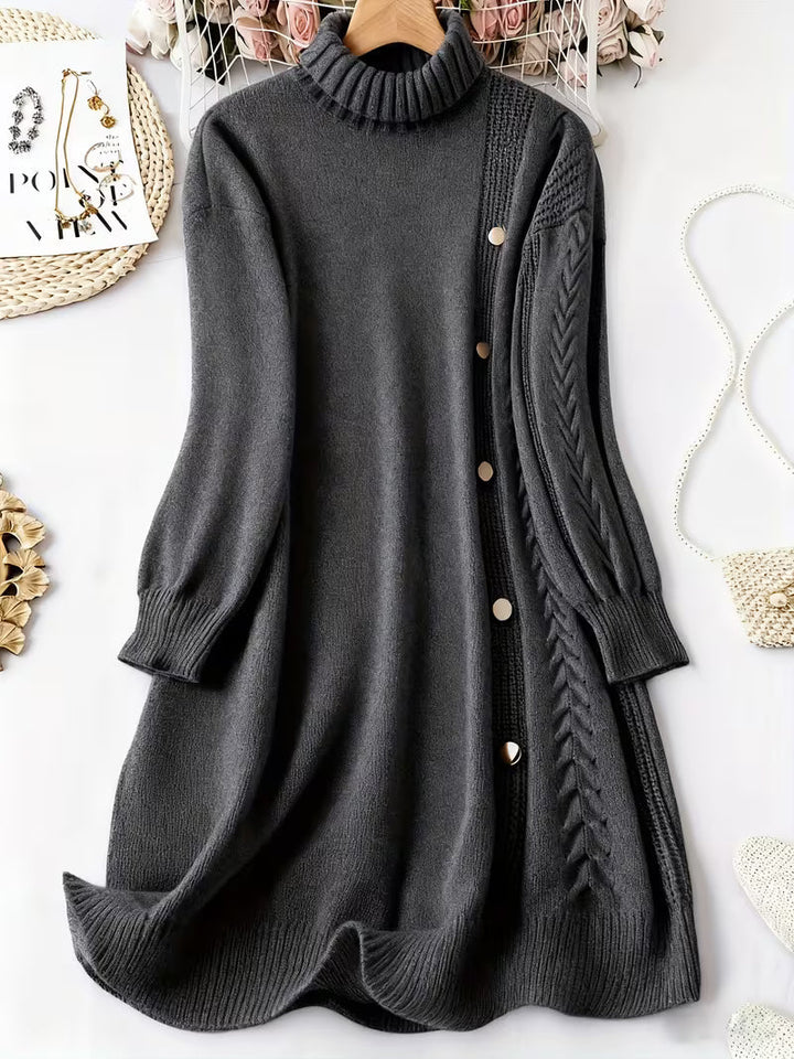 Malkina - Cómodo Vestido De Punto De Manga Larga