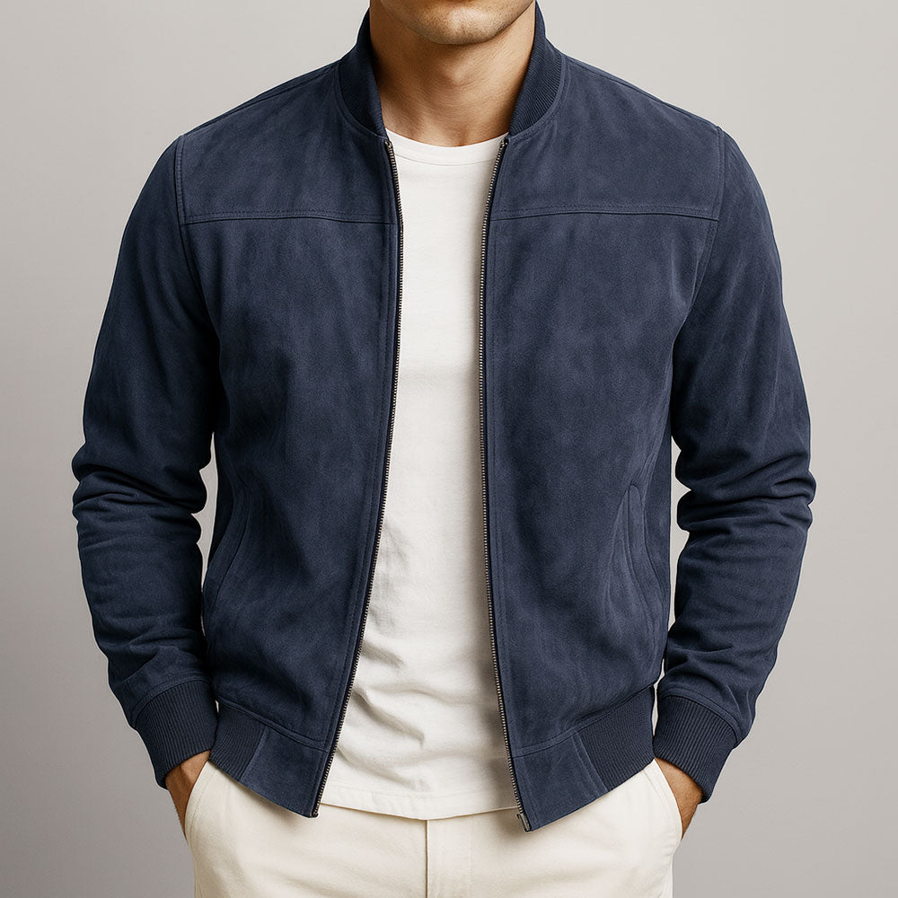 Laamin - Chaqueta Bomber Clásica De Ante