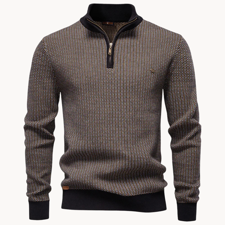 Limman - Jersey De Punto Jacquard Con Media Cremallera