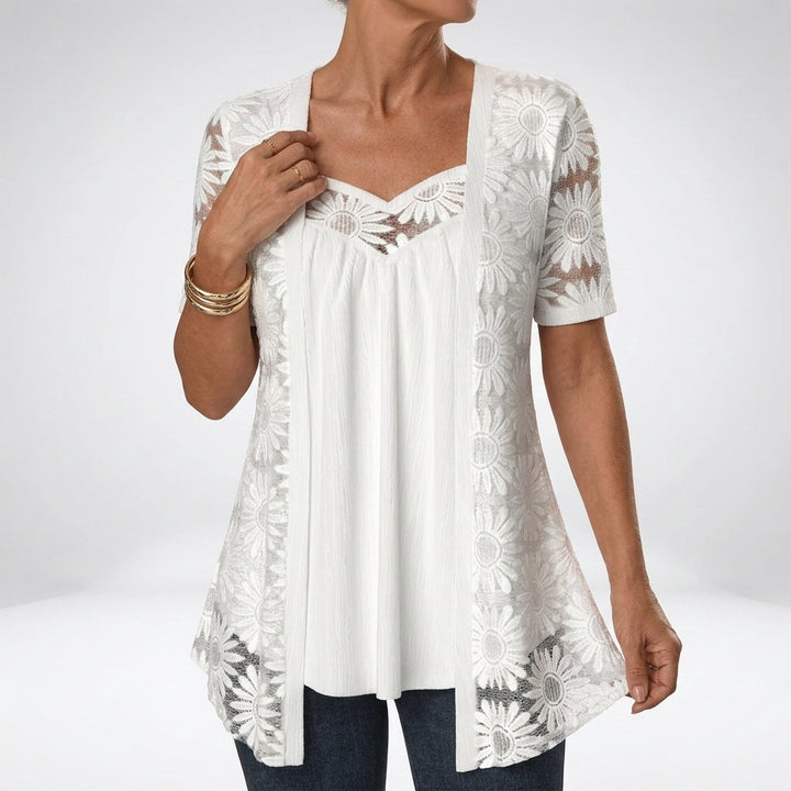 Yahaira - Blusa Elegante De Manga Corta