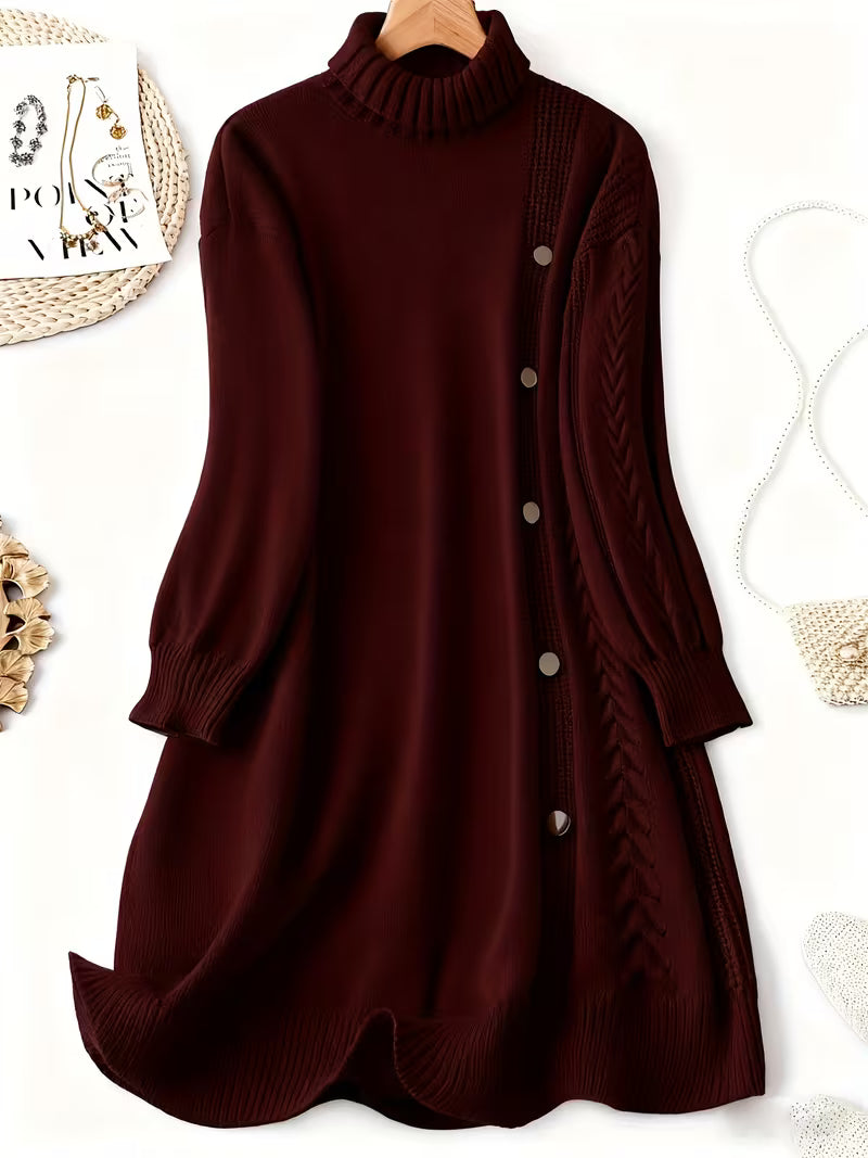 Malkina - Cómodo Vestido De Punto De Manga Larga