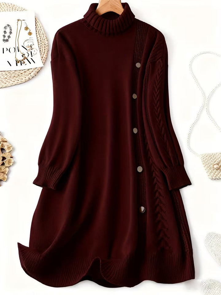 Malkina - Cómodo Vestido De Punto De Manga Larga