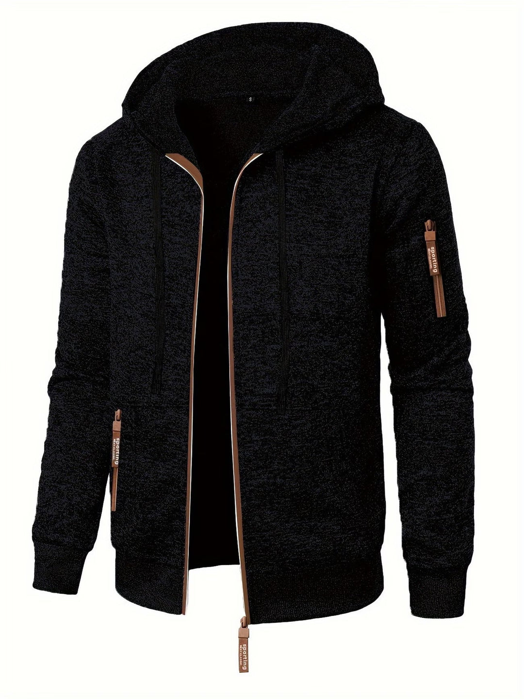 Ewen - Manga Larga Con Cremallera Sudadera Con Capucha