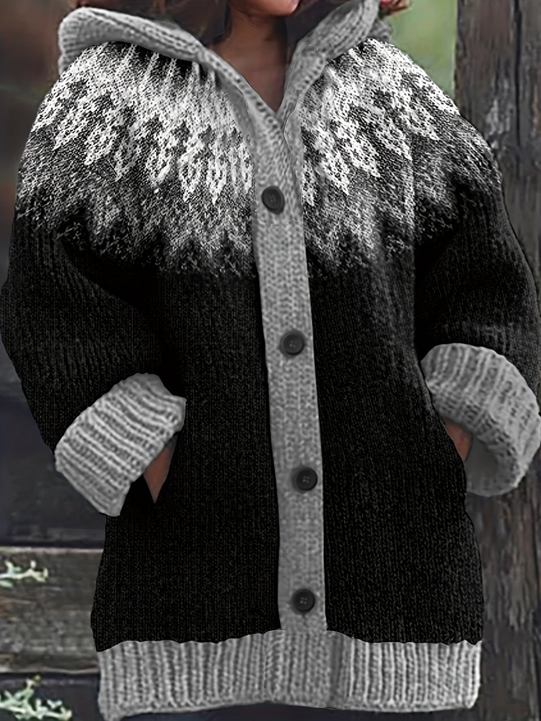 Gulnur - Elegante Jersey De Invierno De Manga Larga Con Capucha