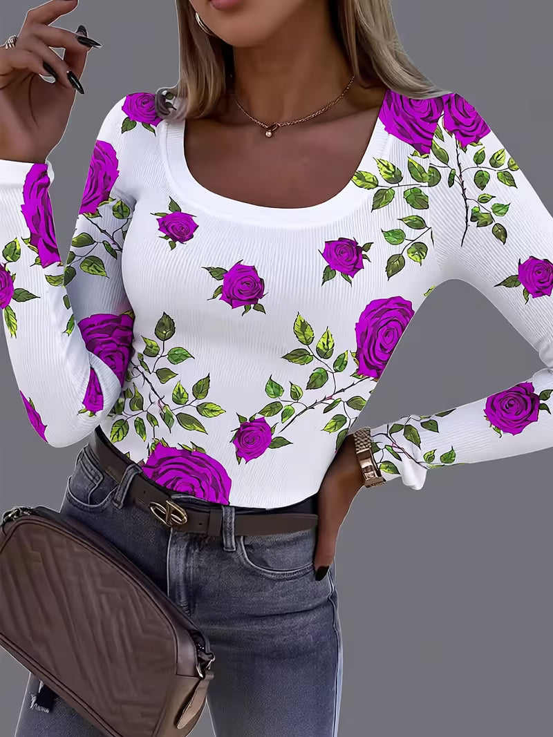 Rabiye - Top Con Estampado Floral Y Cuello Cuadrado