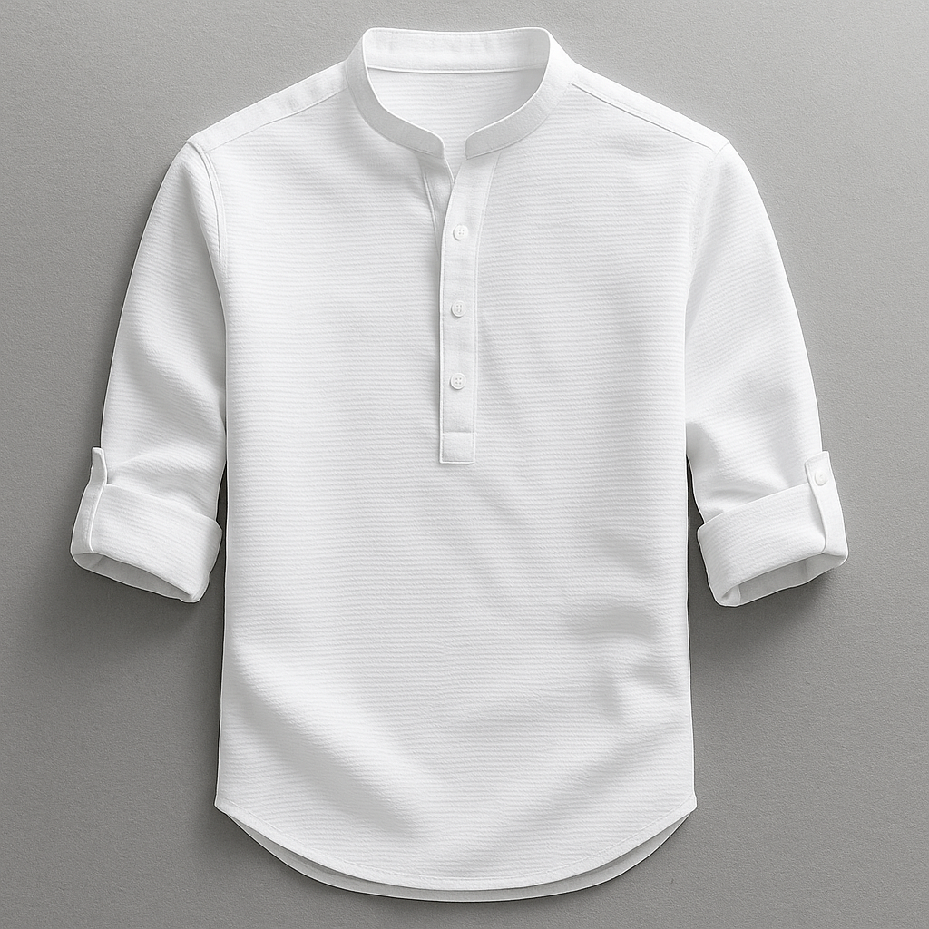 Antero - Camisa De Manga Larga Con Cuello Henley