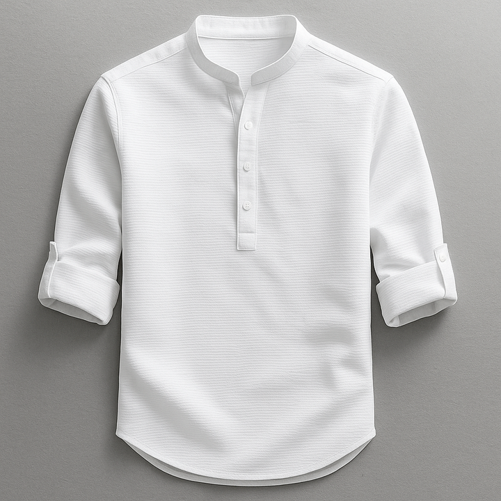 Antero - Camisa De Manga Larga Con Cuello Henley
