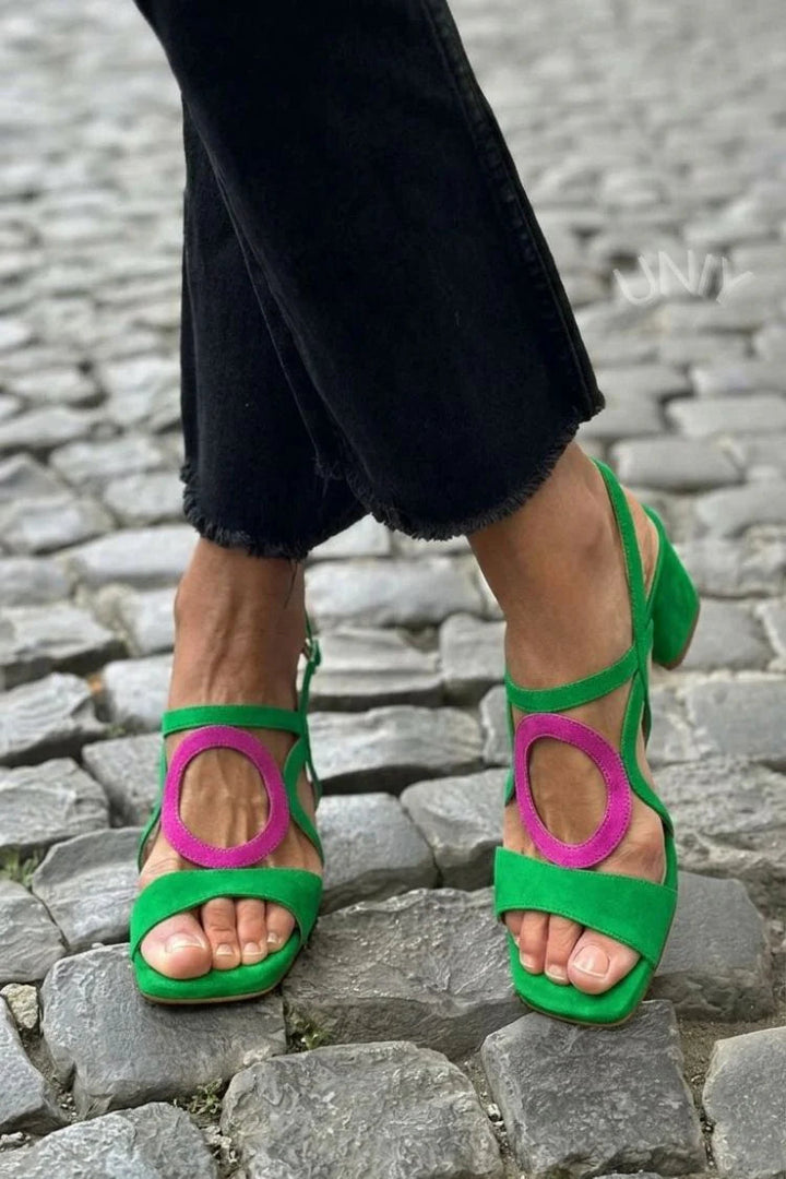 Gurng - Sandalias Con Puntera Cuadrada y Corte Redondeado