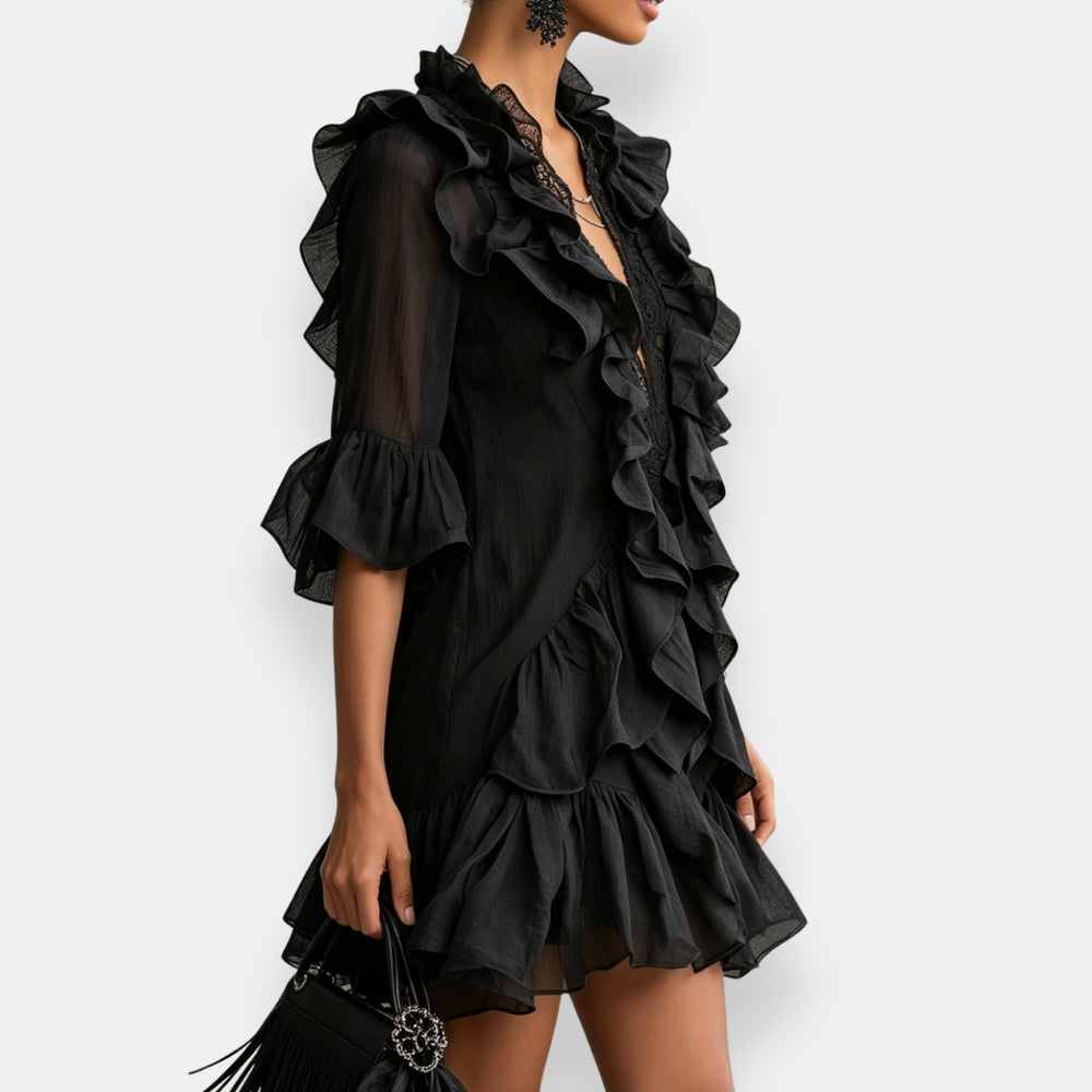Lussina - Vestido Corto Con Volantes