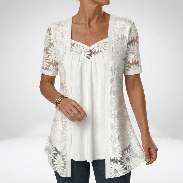Yahaira - Blusa Elegante De Manga Corta
